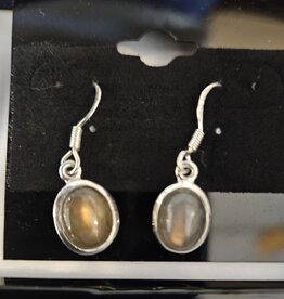 Labradorite Oval Sterling Silver Dangle Earrings sml
