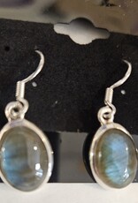 Labradorite Oval Sterling Silver Earrings Lrg