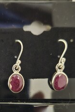 Faceted Garnet Sterling Silver Dangle Earrings