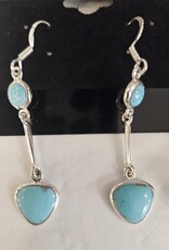 Turquoise Double Dangle Sterling Silver Earrings