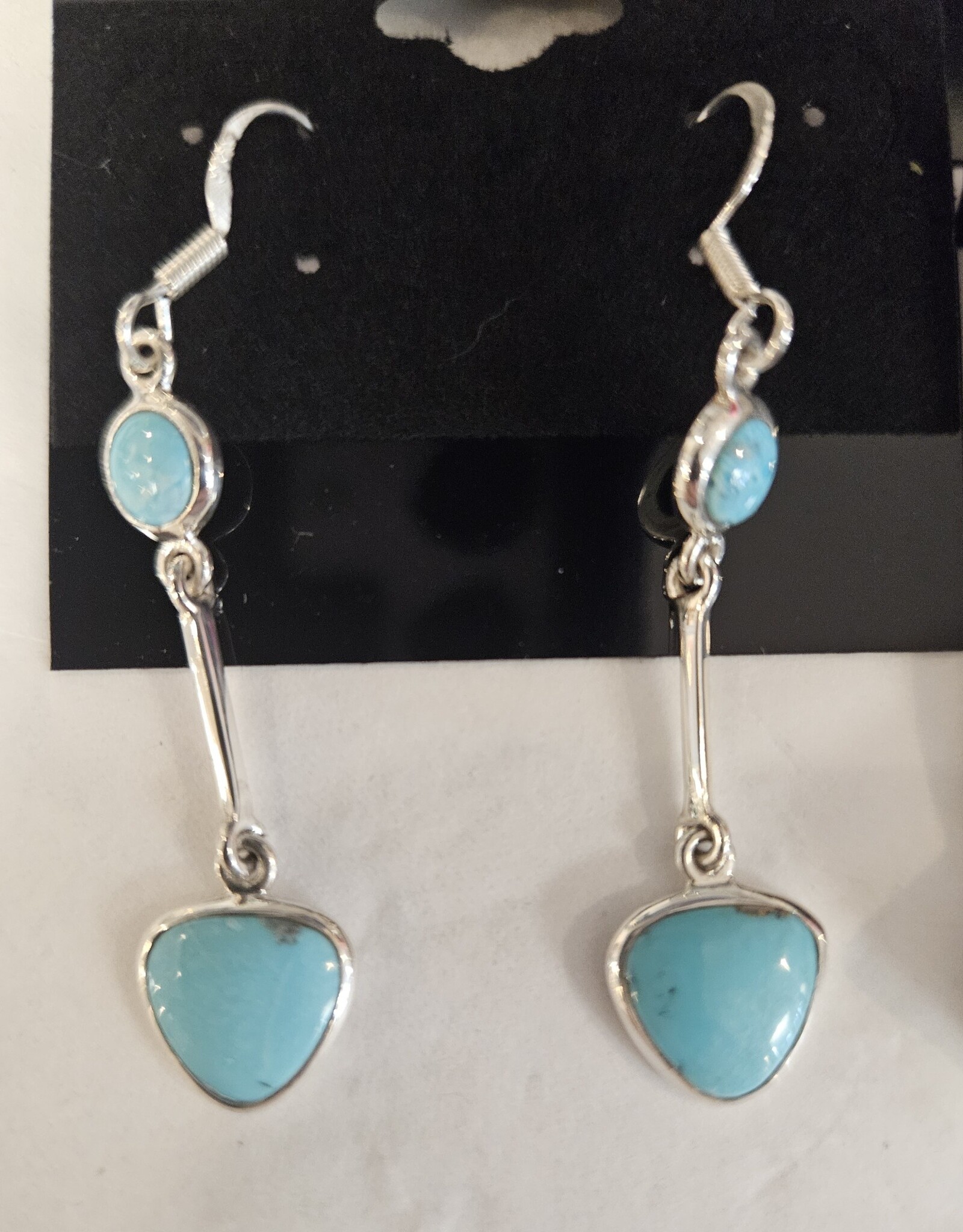 Turquoise Double Dangle Sterling Silver Earrings