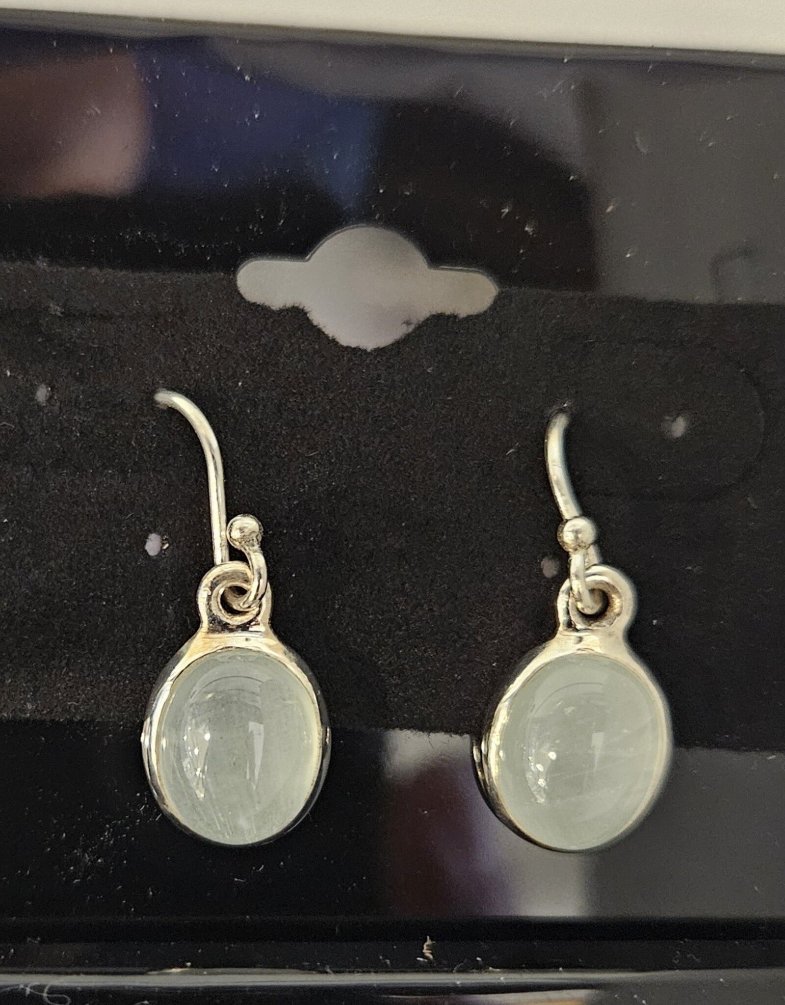 Aquamarine Sterling Silver Oval Dangle Earrings