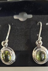 Sterling Silver Dangle Earrings Peridot w/silver lift