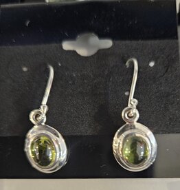 Sterling Silver Dangle Earrings Peridot w/silver lift