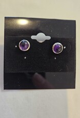 Sterling silver oval stud earrings