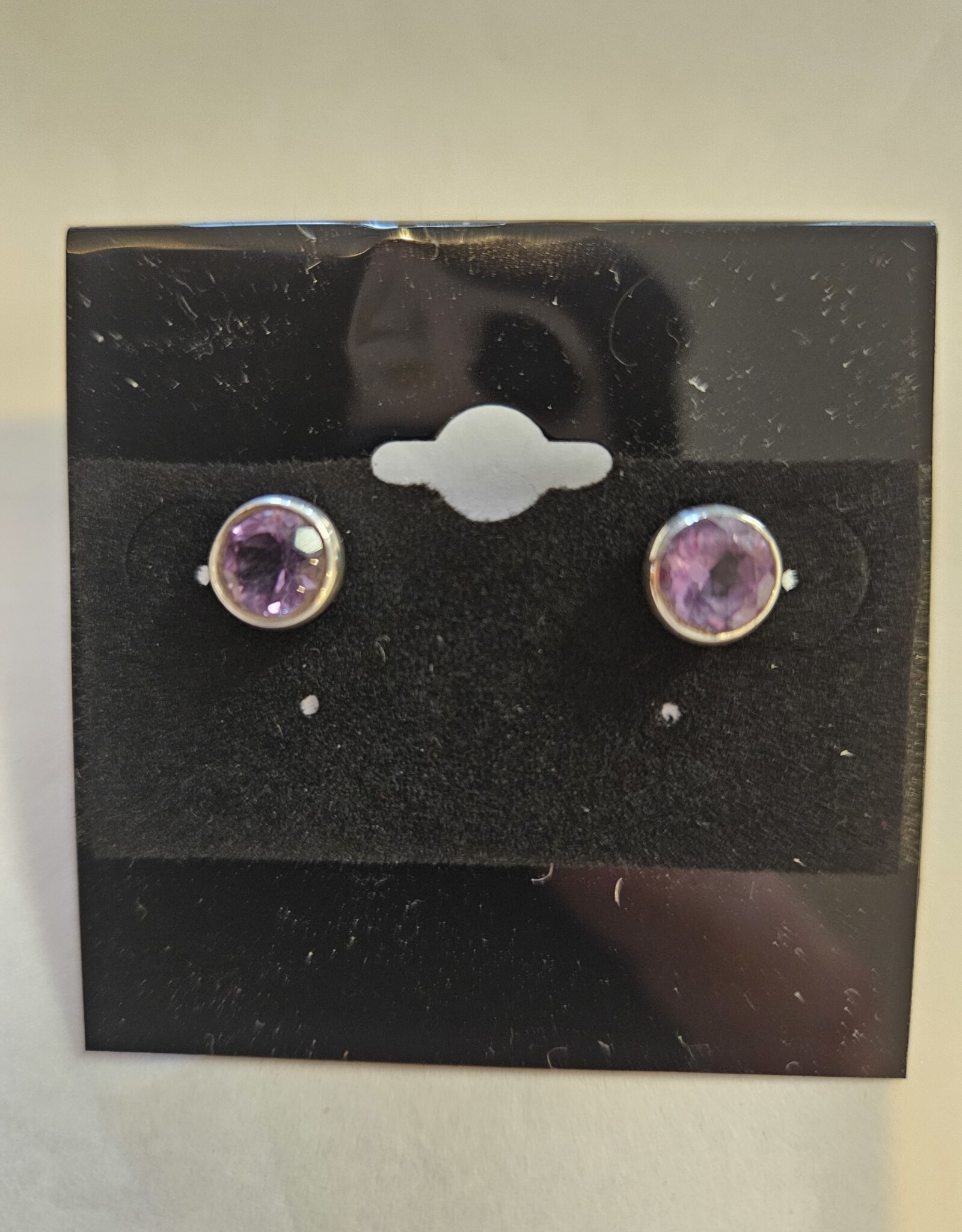 Faceted Amethyst Stud Earrings