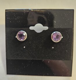 Faceted Amethyst Stud Earrings Faceted Amethyst Stud Earrings