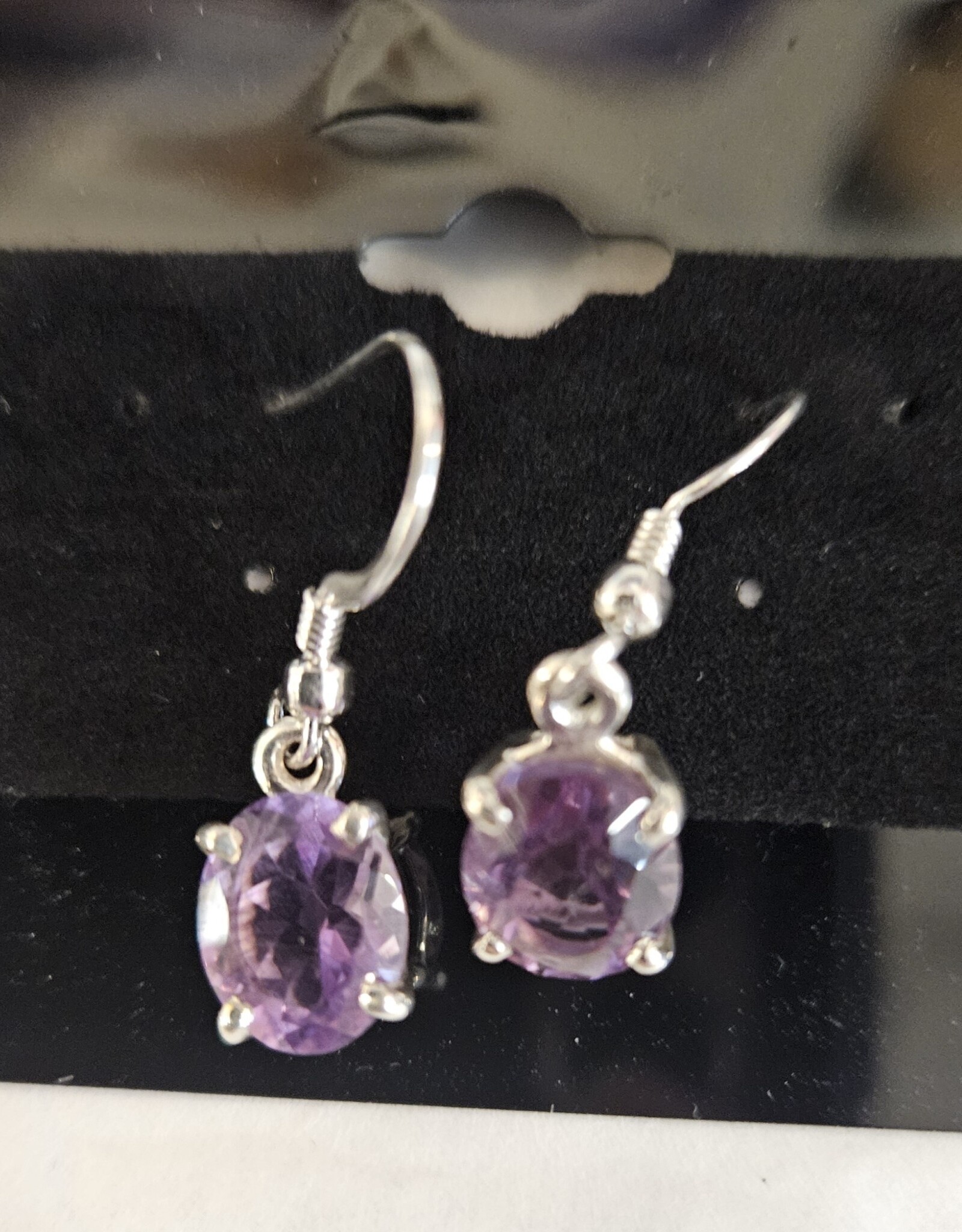 Amethyst Sterling Silver Dangle Faceted Earrings