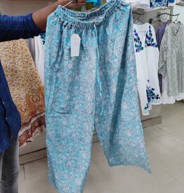 Trousers 100% Silk Palazzo Wide Long Style Hand Print Natural Dye Colours