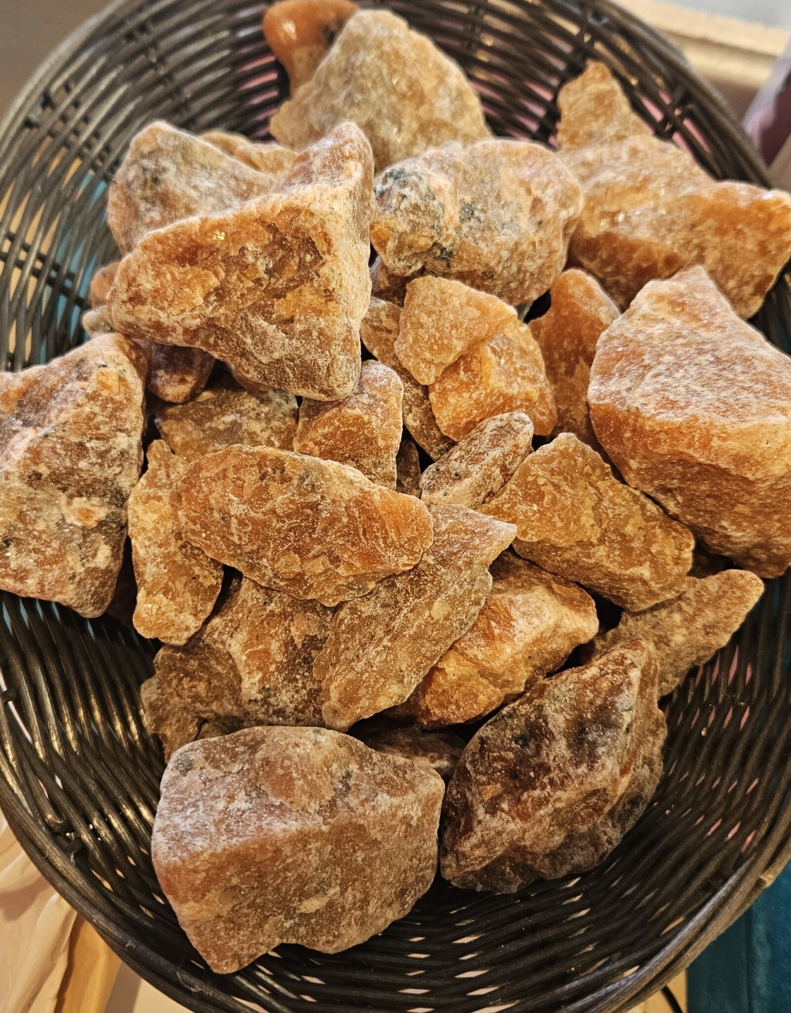 Orange Calcite palm size chunk