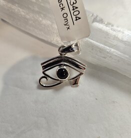 Black Onyx Eye of Horus Sterling Silver Pendant Black Onyx Eye of Horus Sterling Silver Pendant