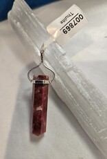 Thulite Single Wand Pendant Sterling Silver