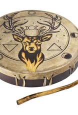 DRUM-CEREMONIAL-STAG W/MOON PHASES 11.5″DIA