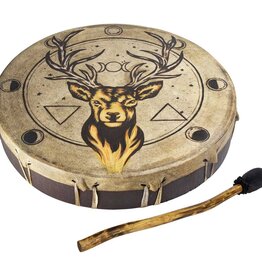 DRUM-CEREMONIAL-STAG W/MOON PHASES 11.5″DIA