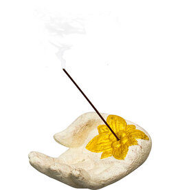 VOLCANIC STONE INCENSE HOLDER/HAND 5.5″X2.25″