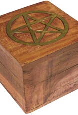 WOOD BOX-GOLDEN BRASS INLAY-2.5″X2.5″