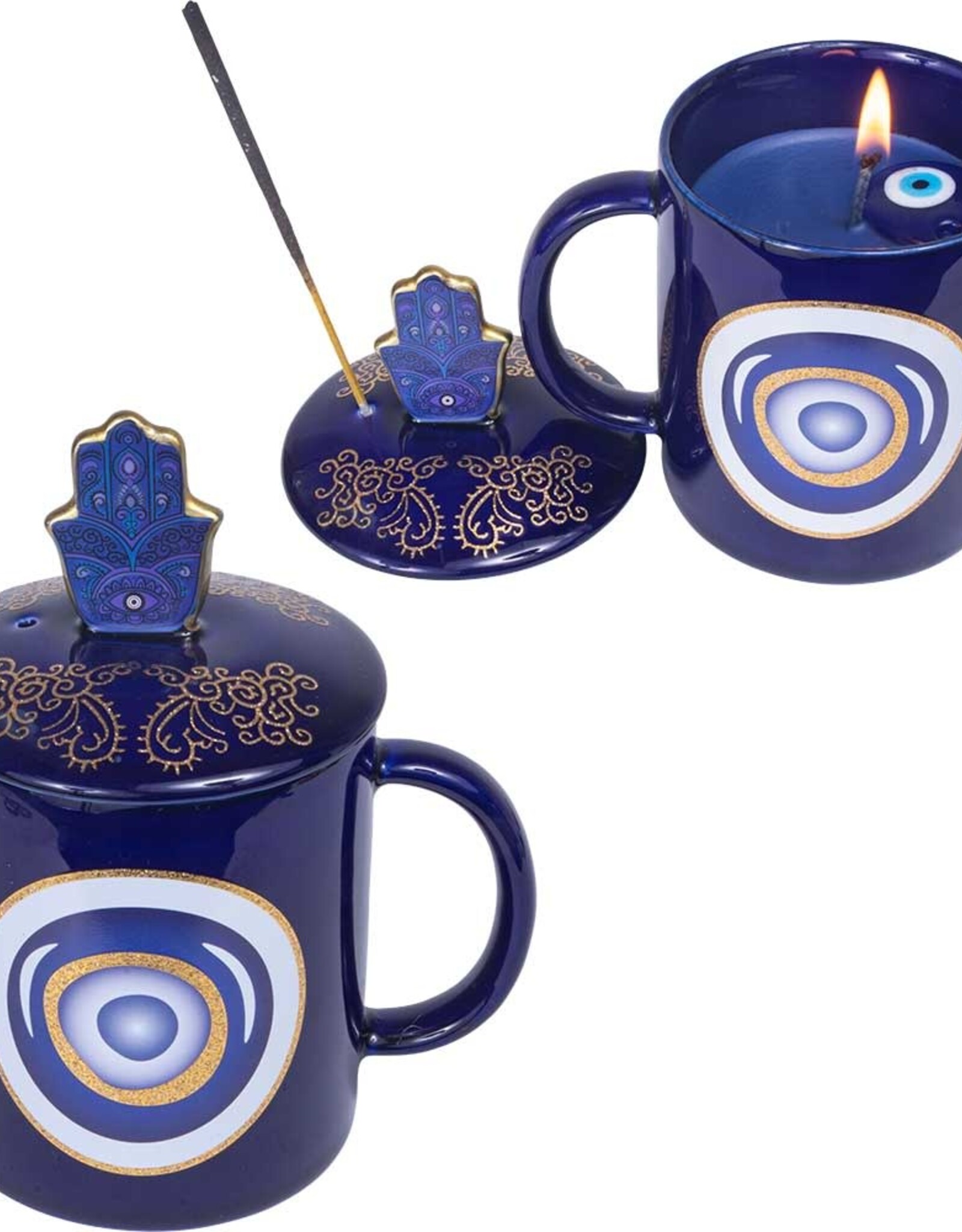 COFFEE MUG CANDLE&INCENSE HOLDER-5.5″H