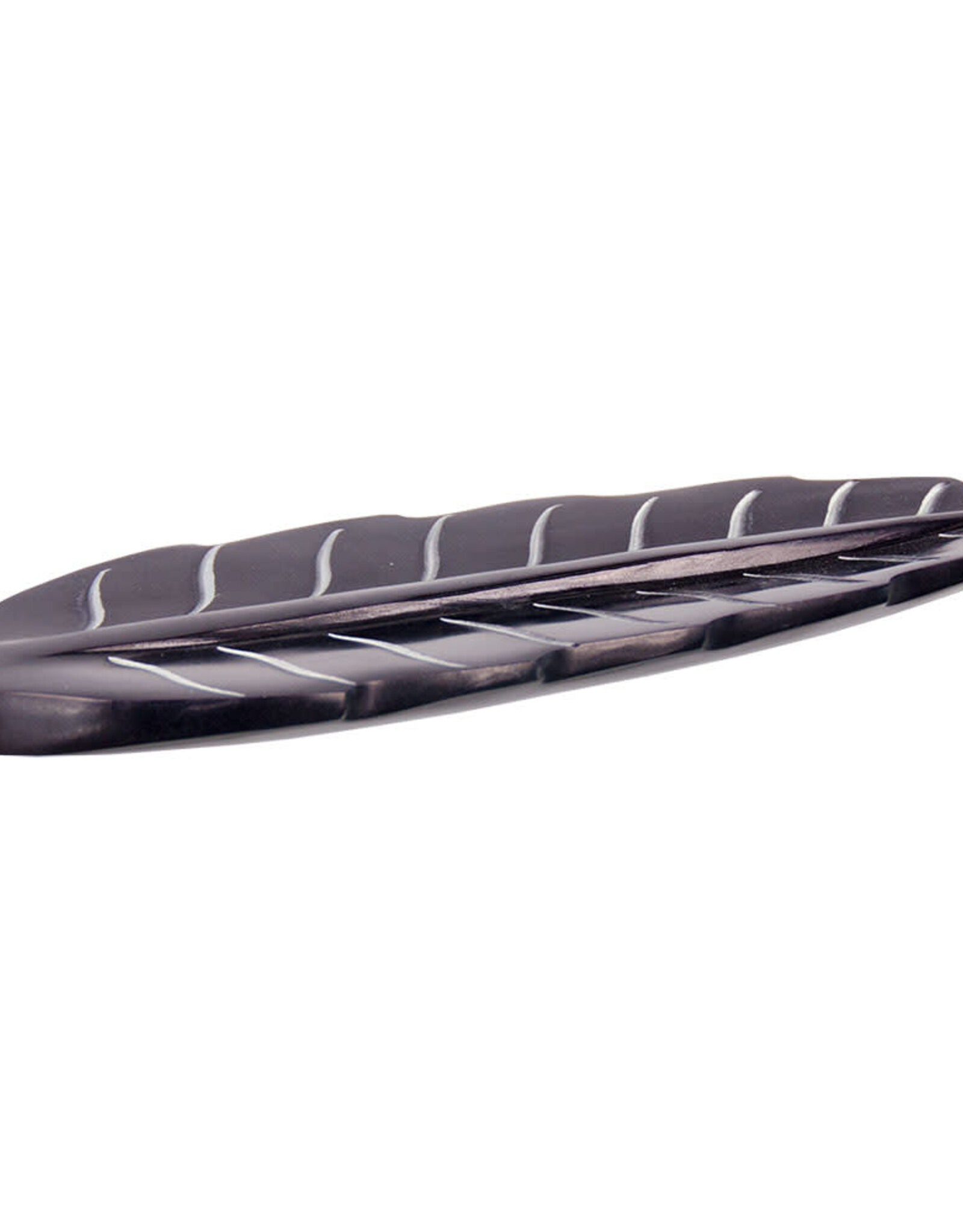 SOAPSTONE INCENSE HOLDER/BLACK LEAF-10″
