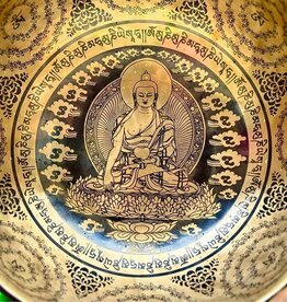 10 inch Buddha Carving Tibetan Singing bowl from Nepal