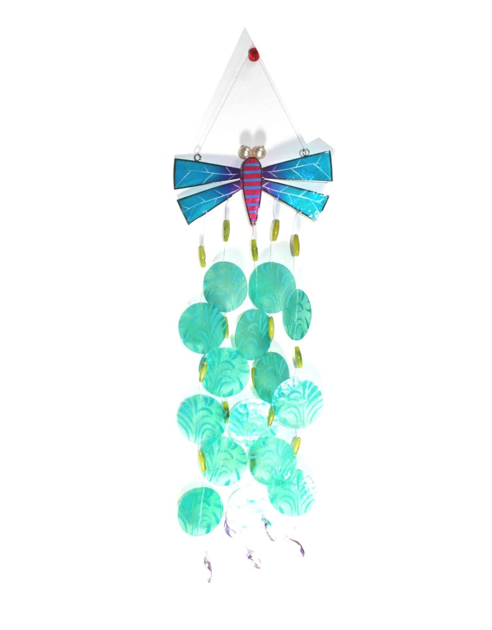 Windchime Dragonfly - Metal and Capiz 15" long