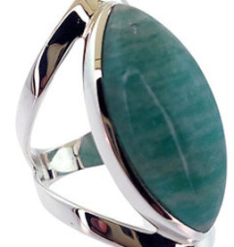 Open Band Ring - Amazonite Sterling Silver
