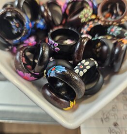 Wood Ring Flower Design Wood Ring Flower Design