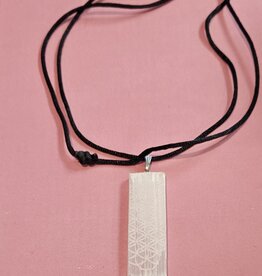 Selenite (Satin Spar) carved Flower of Life Necklace