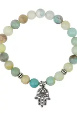 Amazonite Bracelet with Hamsa