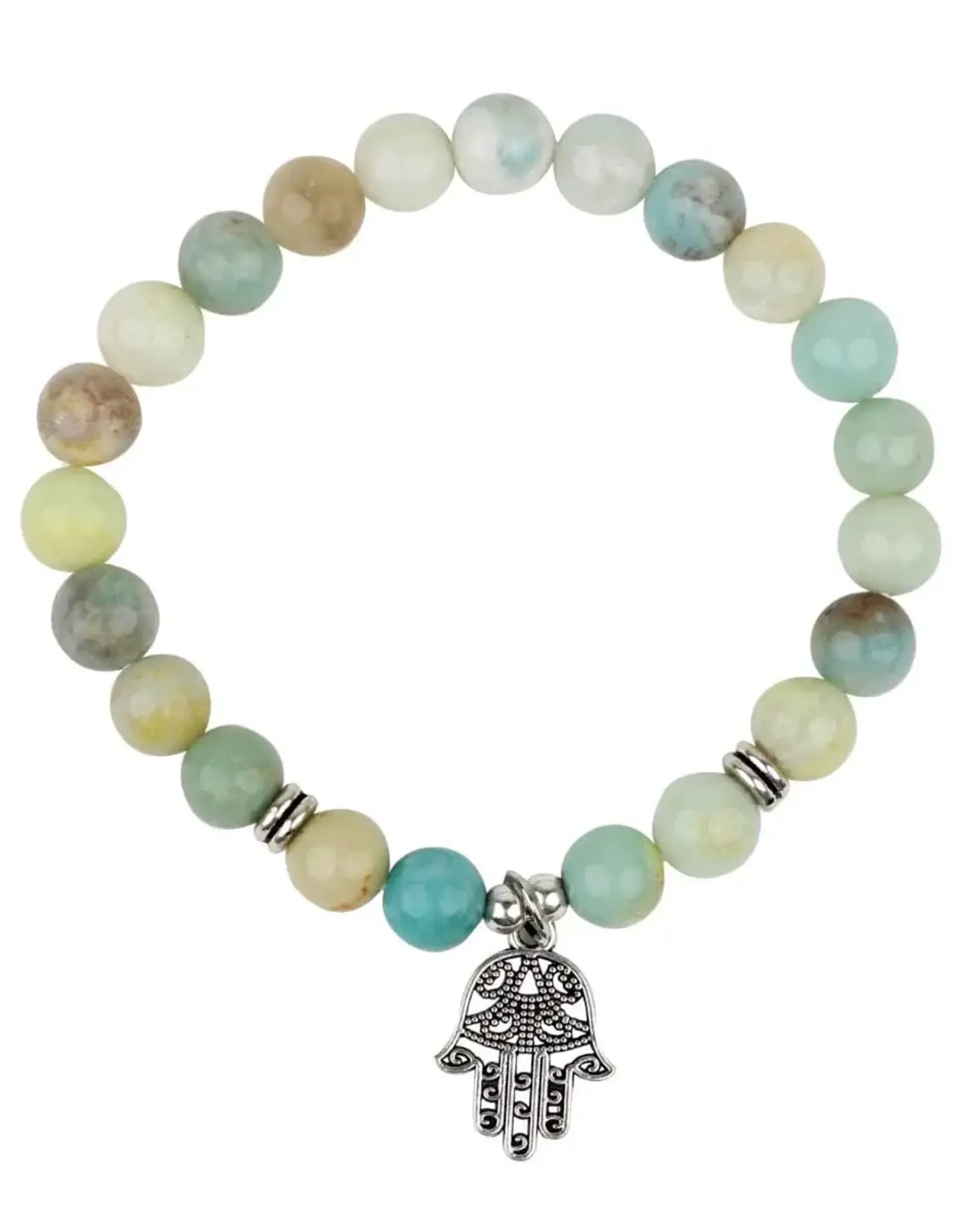 Amazonite Bracelet with Hamsa