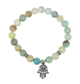 Amazonite Bracelet with Hamsa