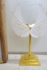 SELENITE (Satin Spar) – ANGEL WINGS ON METAL STAND 4.5" SELENITE (Satin Spar) – ANGEL WINGS ON METAL STAND 4.5"