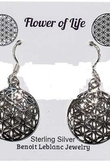 Silver Flower of Life Earrings