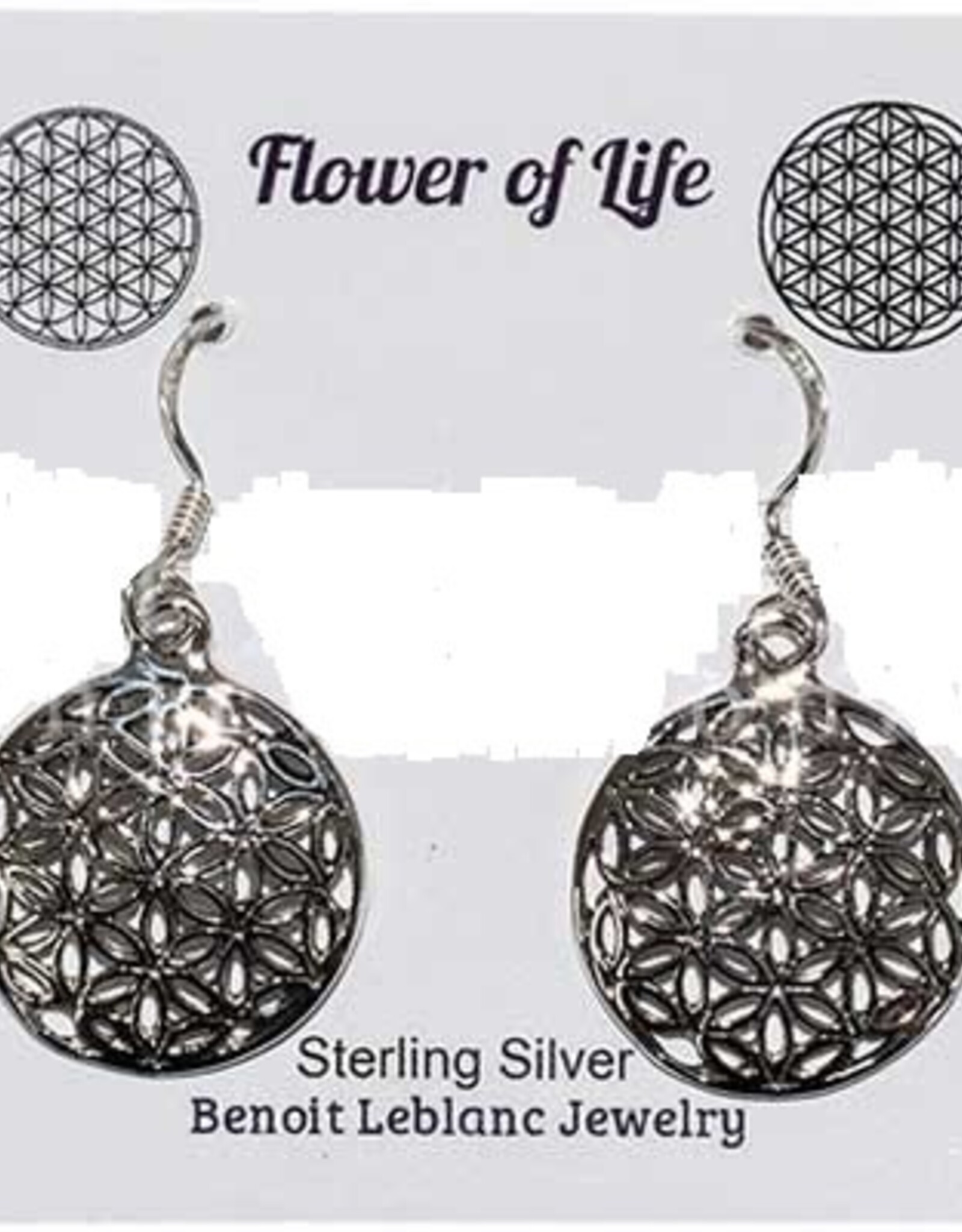 Silver Flower of Life Earrings