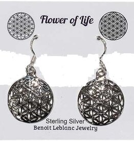 Silver Flower of Life Earrings