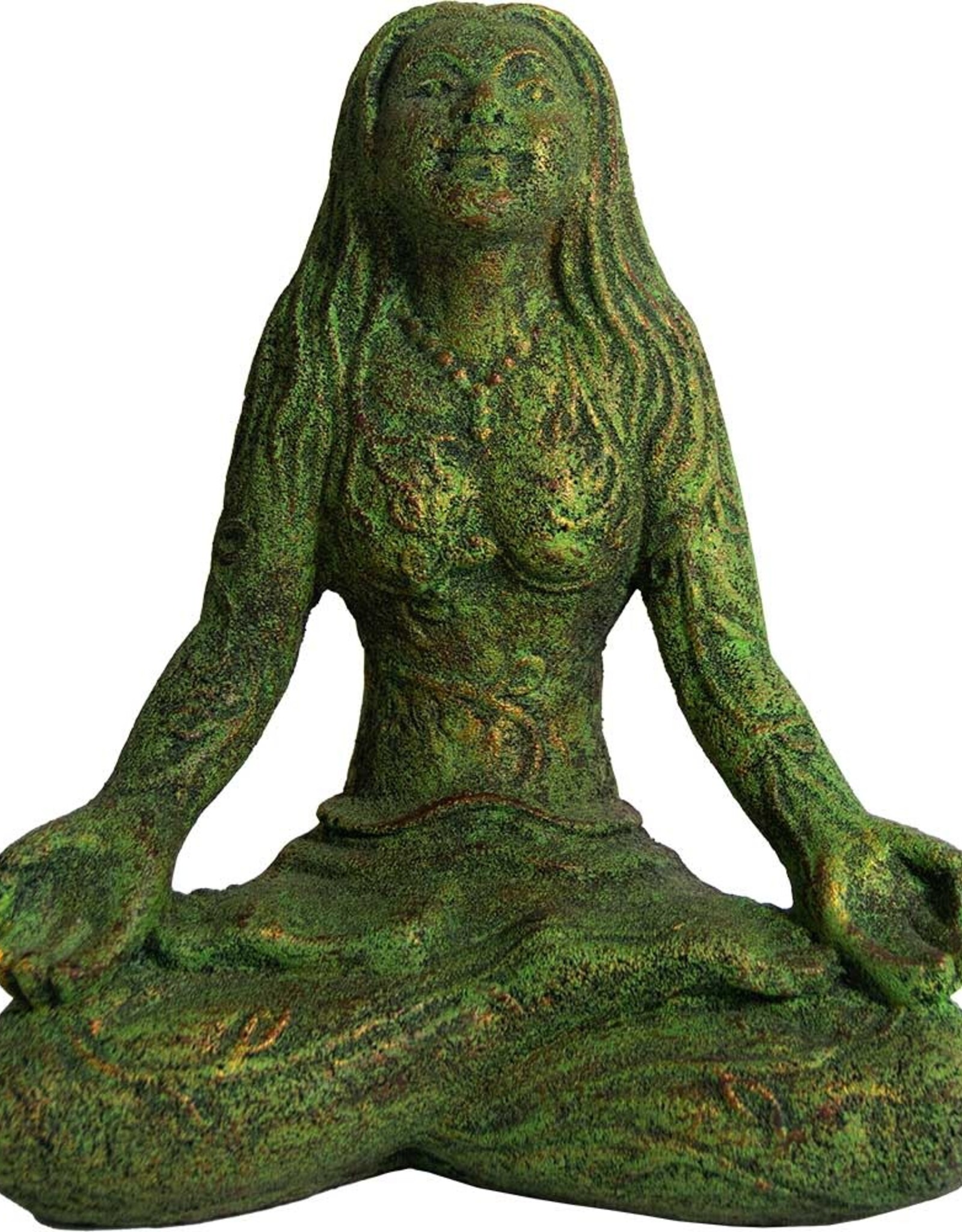 VOLCANIC STONE STATUE-MOTHER EARTH LOTUS POSE 9.75″