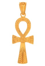 PENDANT-STERLING SILVER-ANKH CROSS GOLD 1.25″