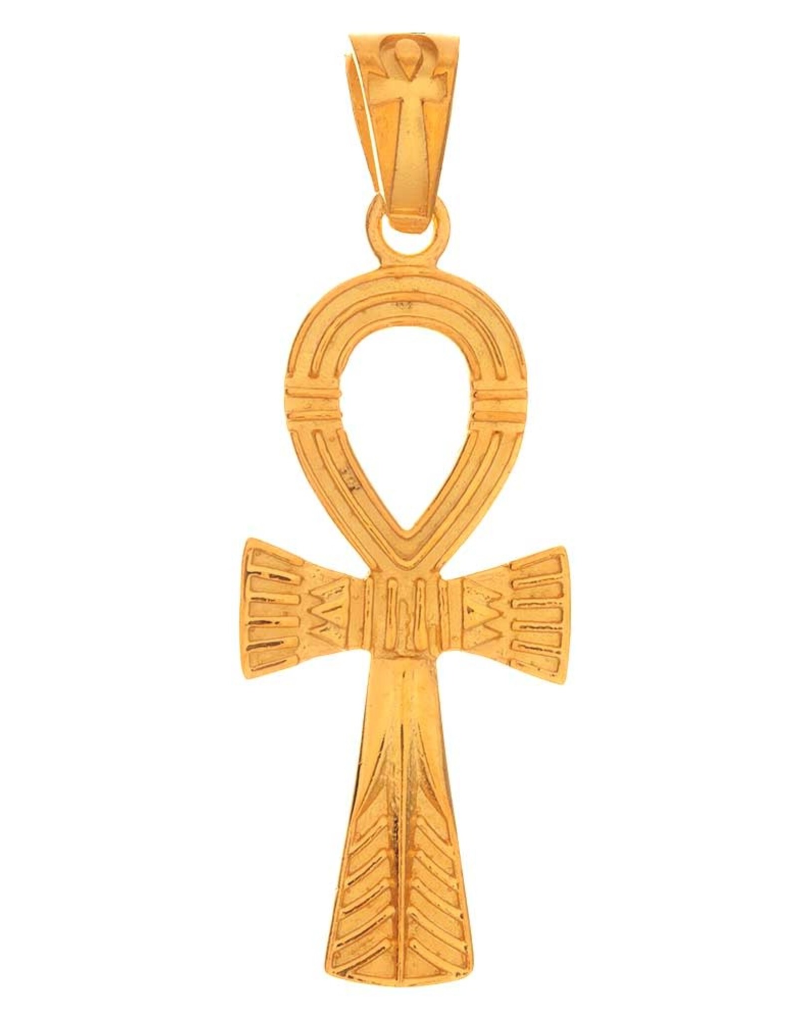 PENDANT-STERLING SILVER-ANKH CROSS GOLD 1.25″