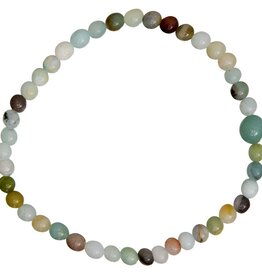 BRACELET-ELASTIC-4MM BEADS-RAINBOW AMAZONITE