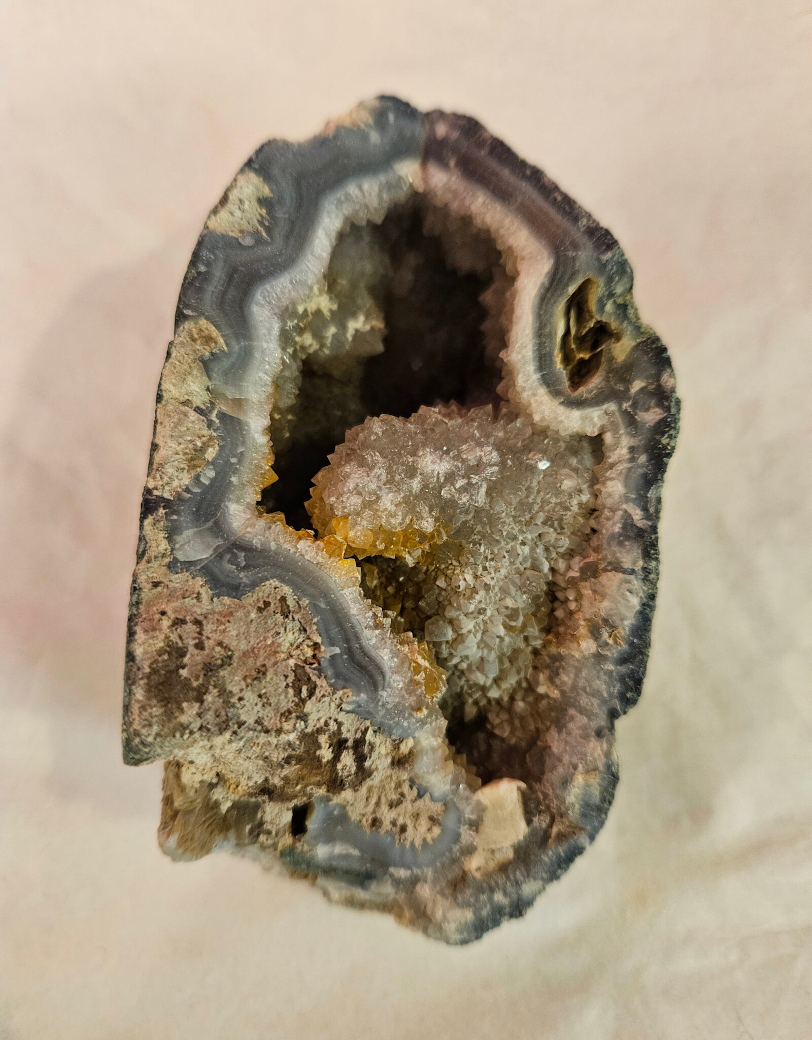 Palm Quartz Druzy Cave