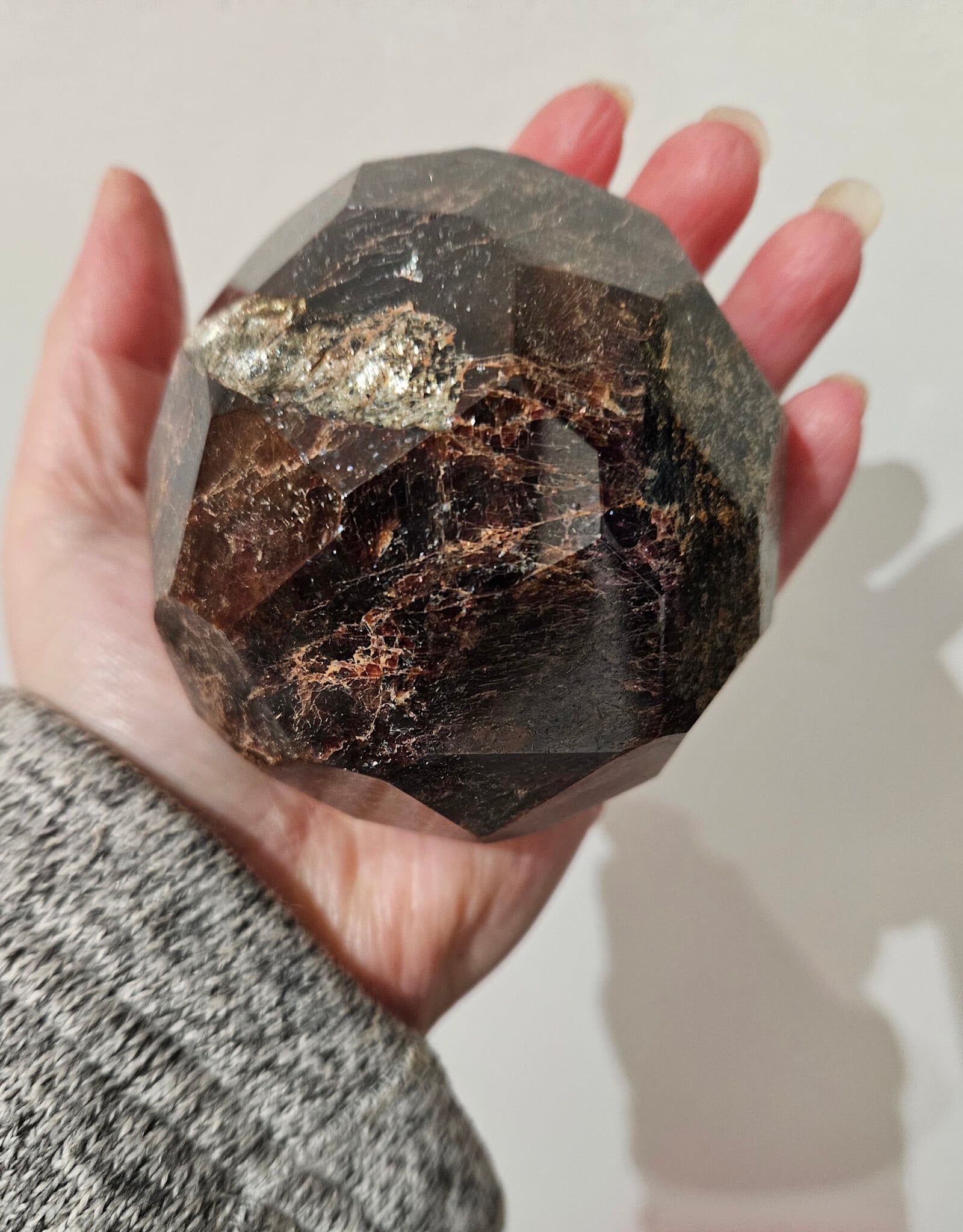 Garnet Faceted Sphere Small