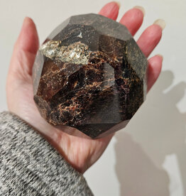 Garnet Faceted Sphere Small