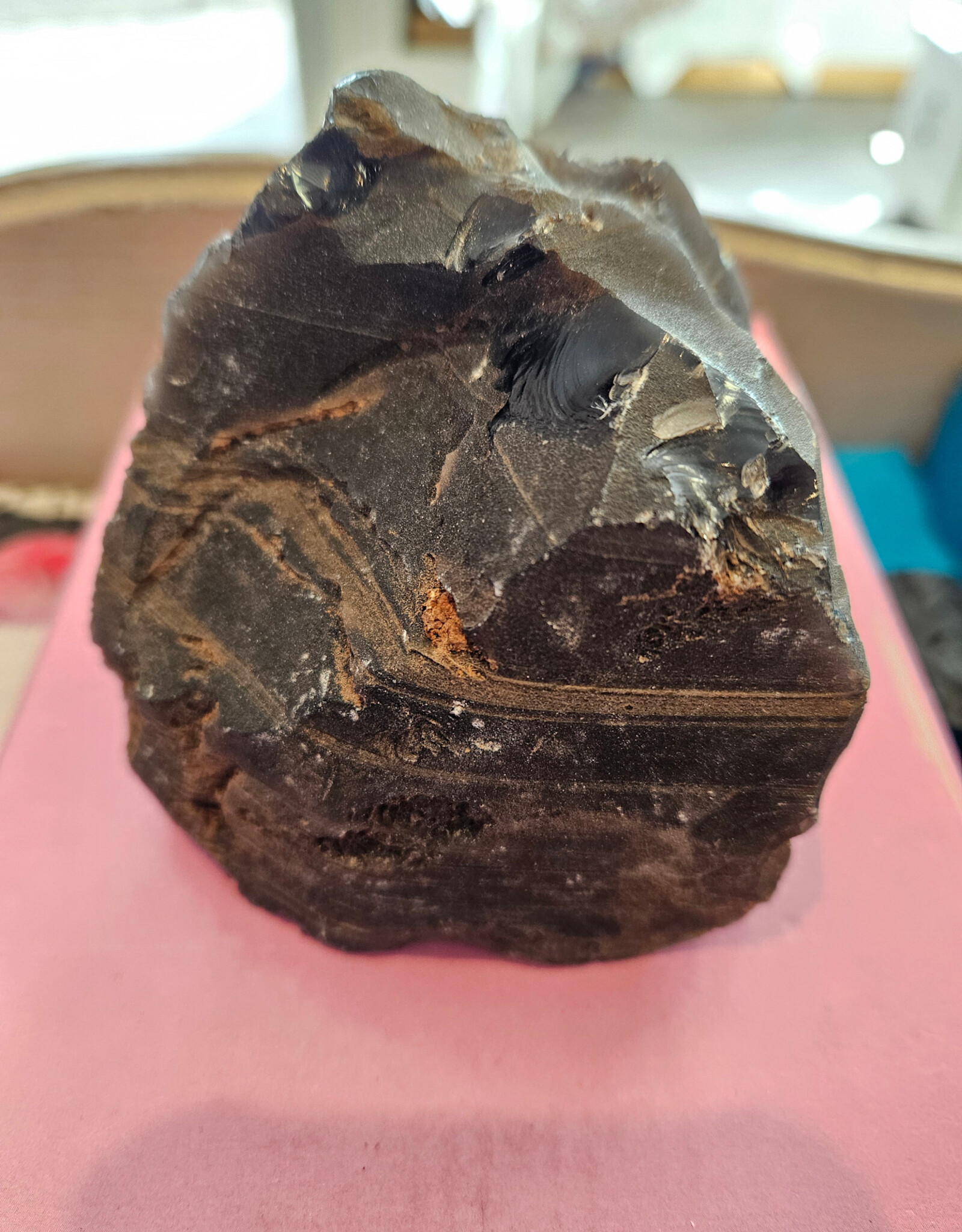 Obsidian Raw with bits polished