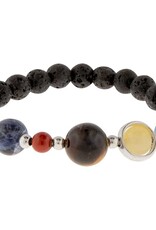 BRACELET - SOLAR SYSTEM - 6-8MM BEADS - LAVA & GEMSTONES
