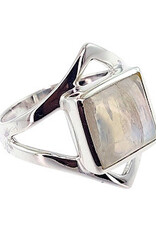 Abundant Energy Rainbow Moonstone Sterling Silver Ring