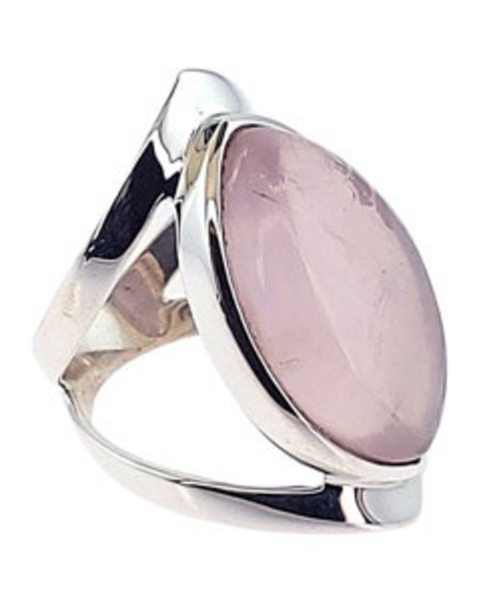 The Marquesa Rose Quartz Sterling Silver Ring Size 8