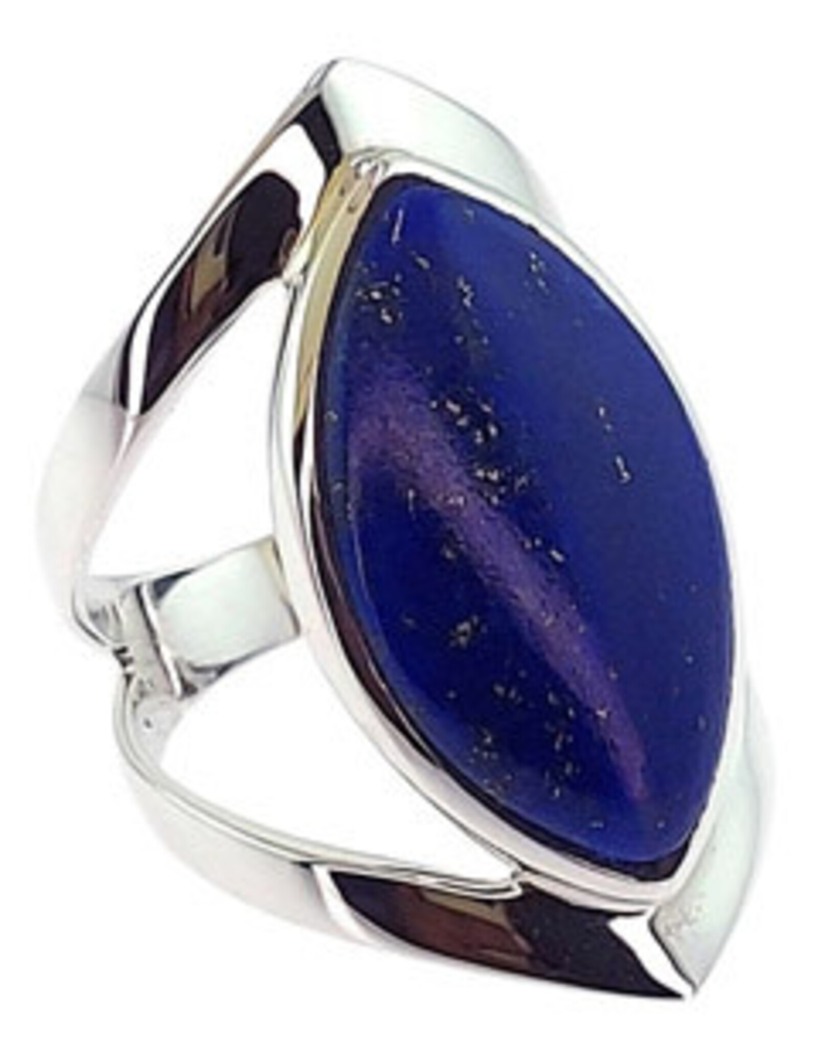 Open Band Sterling Silver Ring Lapis Lazuli Size 7