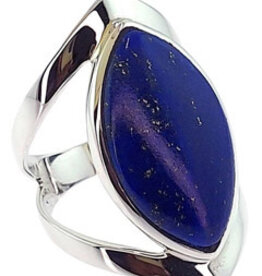 Open Band Sterling Silver Ring Lapis Lazuli Size 7 Open Band Sterling Silver Ring Lapis Lazuli Size 7