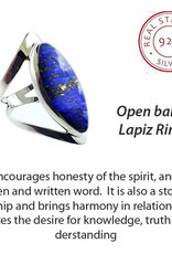 Open Band Sterling Silver Ring Lapis Lazuli Size 7