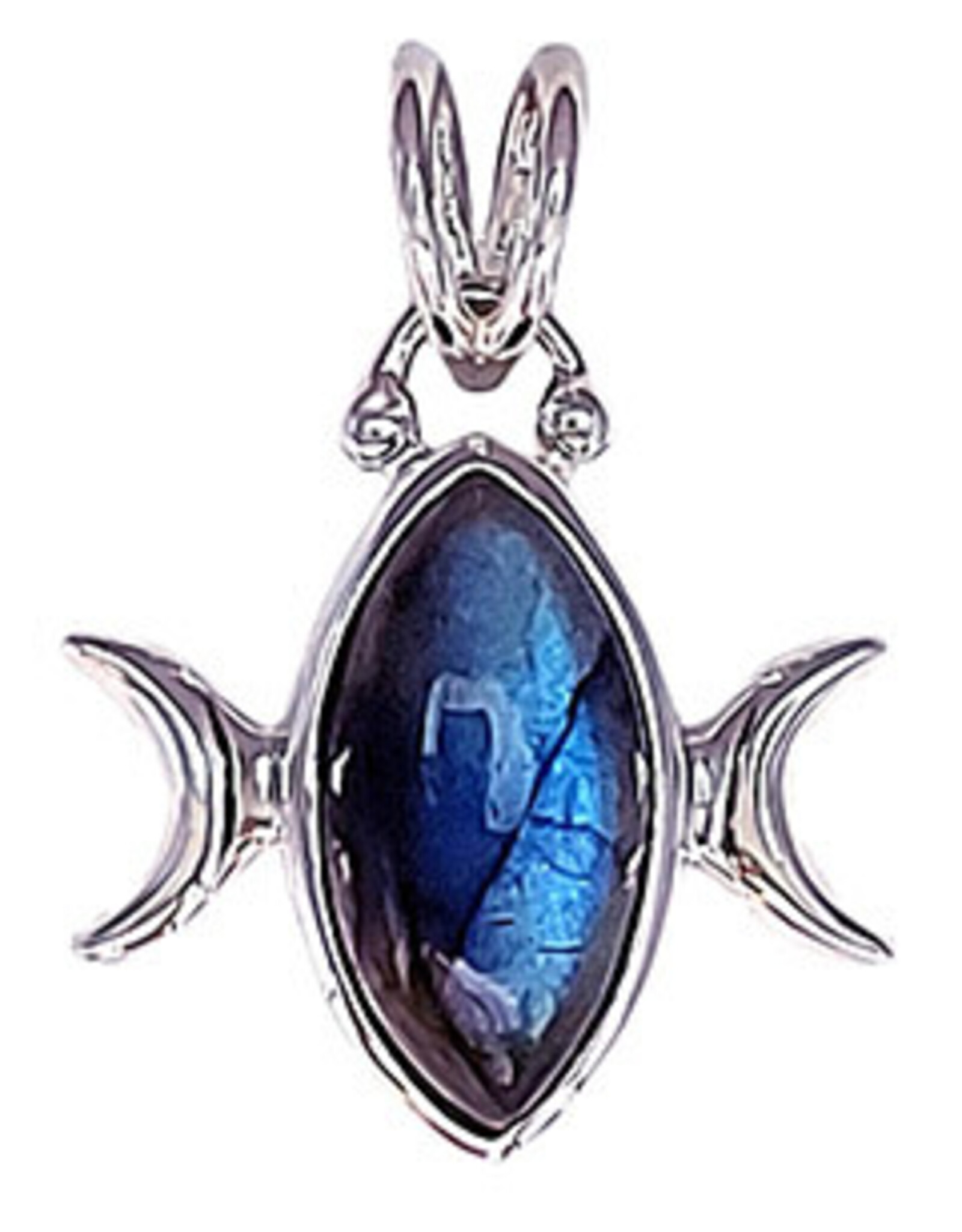 Large Marquee Labradorite Sterling Silver Pendant