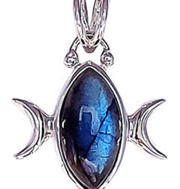 Large Marquee Labradorite Sterling Silver Pendant